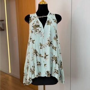 Free People Floral Flowy Tank Dress in Mint | Meadow Muse